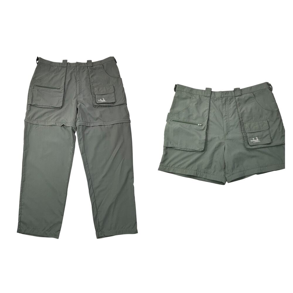 Cabelas Guidewear Convertible Zip Off Pants Men XL Green Fishing Camping Hiking‎